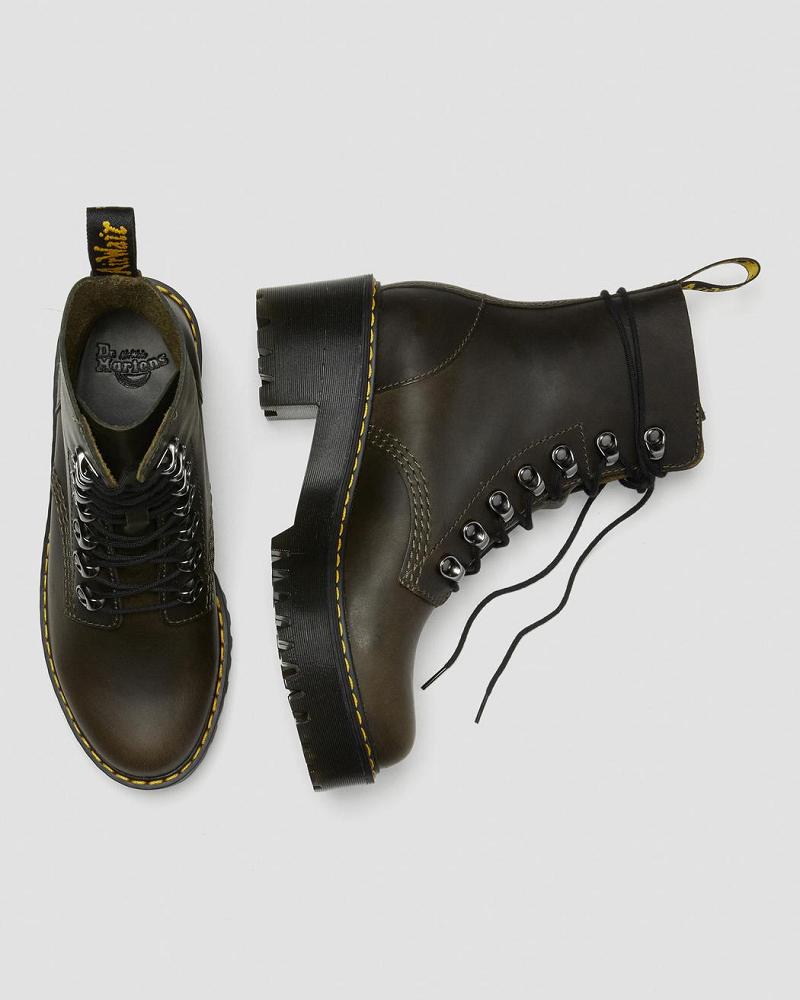 Dr Martens Leona Lær Ankelstøvletter Dame Brune | Norge 701FDN